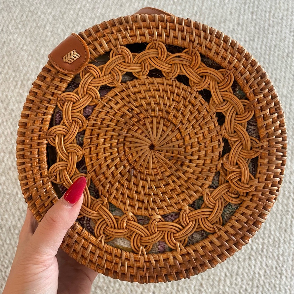 Handmade woven cross body purse